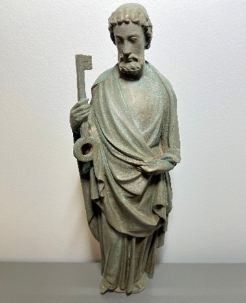 Prototype apôtre Notre-Dame Paris impression 3D bronze patiné vert-de-gris — TiPi3D